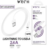 WTECH USB-A to Lightning charging and data cable (Model: WT-HDU01IPW) Cable White