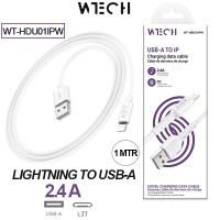 WTECH USB-A to Lightning charging and data cable (Model: WT-HDU01IPW) Cable White