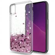 iPhone X Silicone Case with Glitter Floating Design