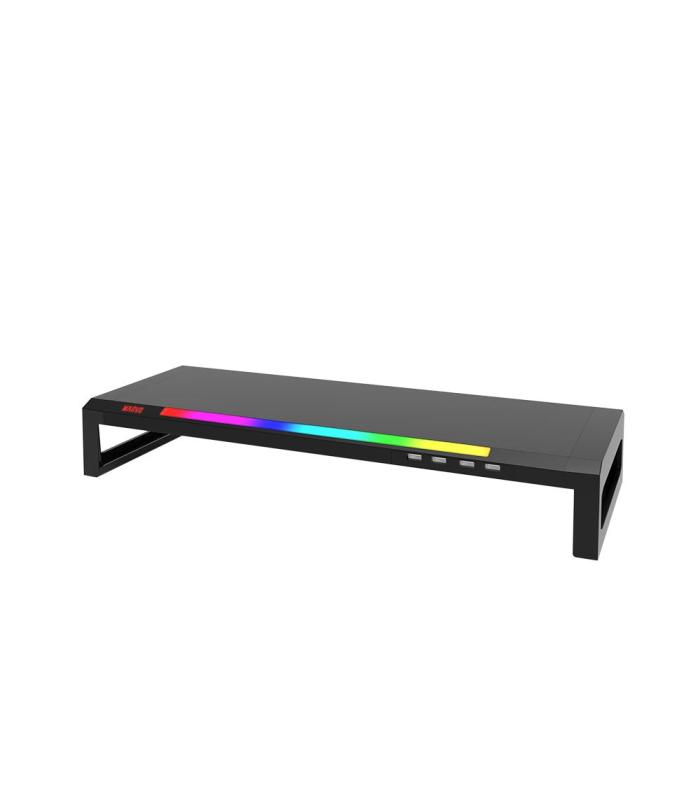 Marvo DZ-01 RGB Computer Monitor Stand, RGB Illumination Effects, 4Ports USB Interface w/ Data Transfer, Anti-Slip Protective Mats, Touch Control Back