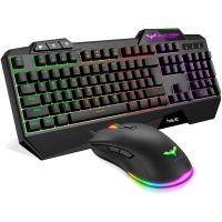 Havit Keyboard Rainbow Backlit Wired Gaming Keyboard Mouse Combo: HV-KB558CM