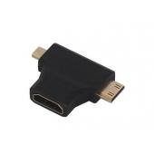 Combo Micro HDMI Male & Mini HDMI Male to HDMI Female 2 in 1 Adapter