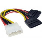 Molex to 2 SATA Dual Power Y Splitter Adaptor Cable