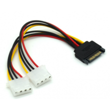 SATA to 2 Dual 4Pin IDE Molex Power Lead Y Splitter Cable