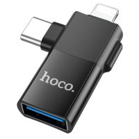 Hoco UA17 Male USB-C Male to USB Female Multi Adapter Black OTG data Transfer 2-in-1