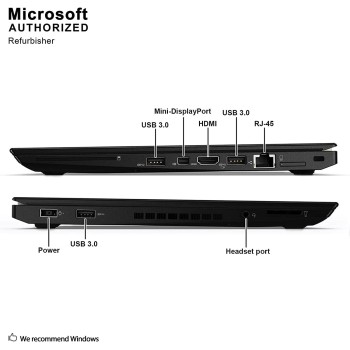 LENOVO ThinkPad T460, Intel Core i7-6600U 2.6GHz, 8GB RAM, 256GB SSD, Windows 10 Pro, 2x USB, 1x USB, HDMI, Web-Cam, Wi-Fi - Used