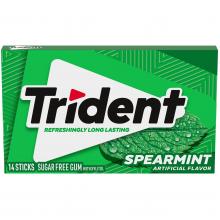 Trident Gum, Spearmint ,14 pieces