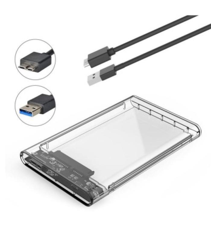 Transparent USB 3.0 to 2.5 SATA Hard Drive Enclosure