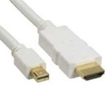 Mini Displayport male to HDMI male Cable 10FT - White