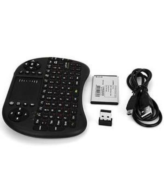 UKB-500-RF Wireless Mini Keyboard with Touchpad - Rechargeable Battery Included - Black
